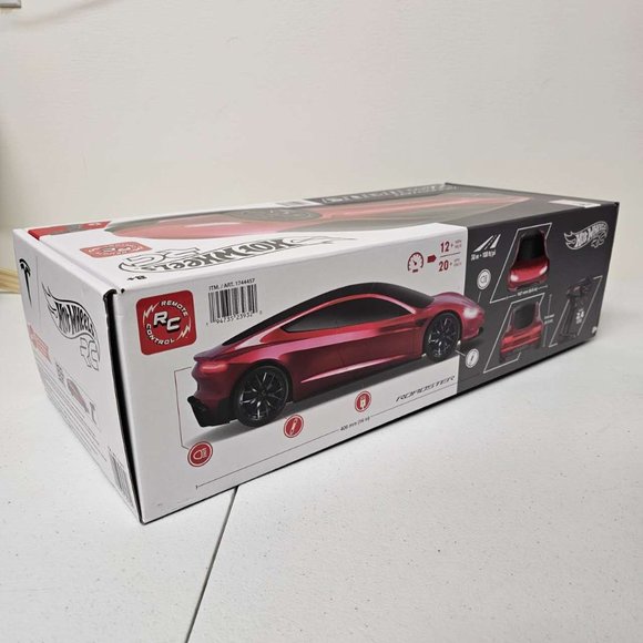 NEW Sealed Hot Wheels Tesla Roadster Red Remote Control RC 2.4 Ghz Toy 1:10 Rare - Picture 3 of 4